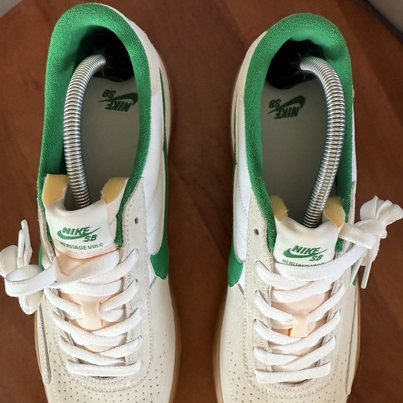 NIKE SB HERITAGE VULC_SUMMIT-WHITE/LUCKY-GREEN CD5010-101-M11/W12.5 - Picture 5 of 14